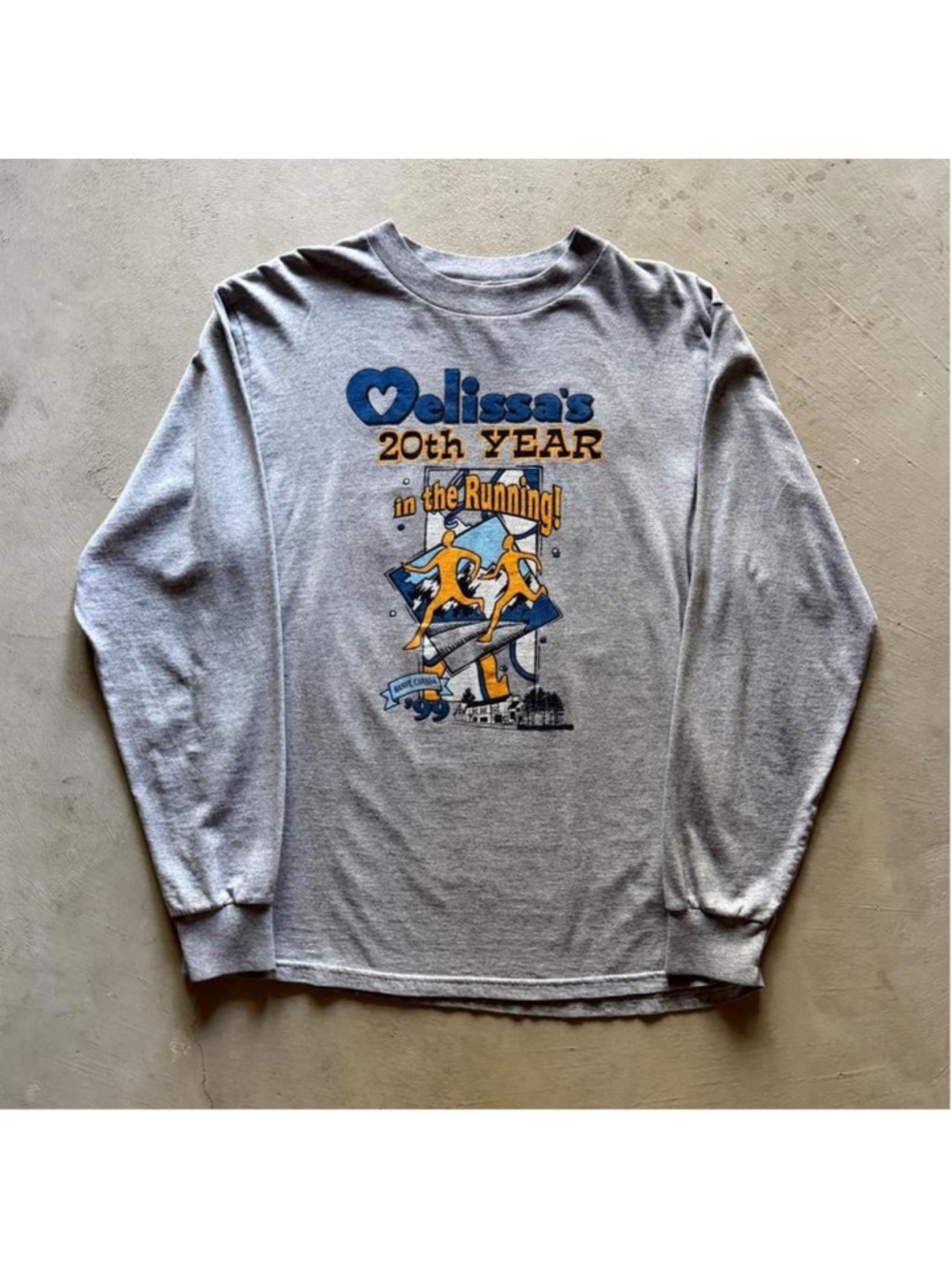 vintage 1999 melissas banff running longsleeve tshirt